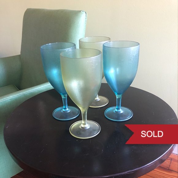 Other - 4 Plastic Wine Goblets Blue & Yellow-Green NWOT